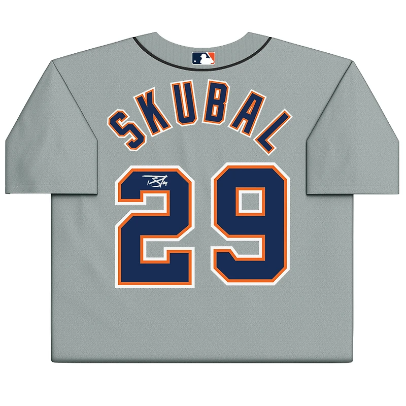 Maillot réplique Nike gris autographié par Tarik Skubal des Detroit Tigers