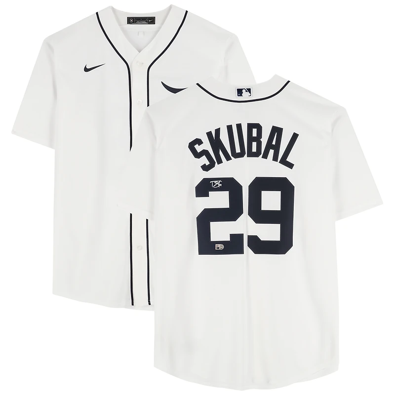 Maillot réplique Nike blanc autographié par Tarik Skubal des Detroit Tigers