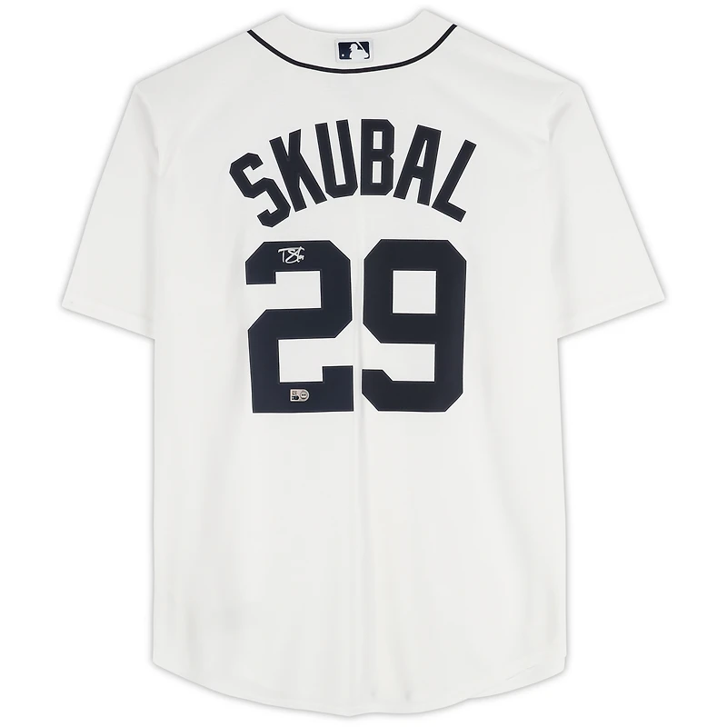 Maillot réplique Nike blanc autographié par Tarik Skubal des Detroit Tigers