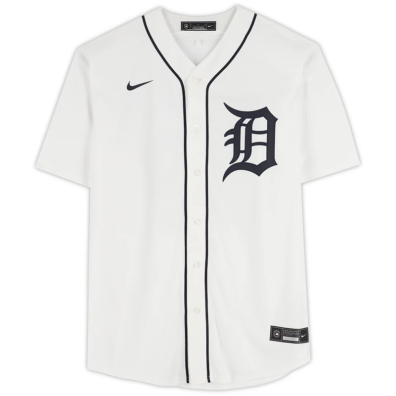 Maillot réplique Nike blanc autographié par Tarik Skubal des Detroit Tigers