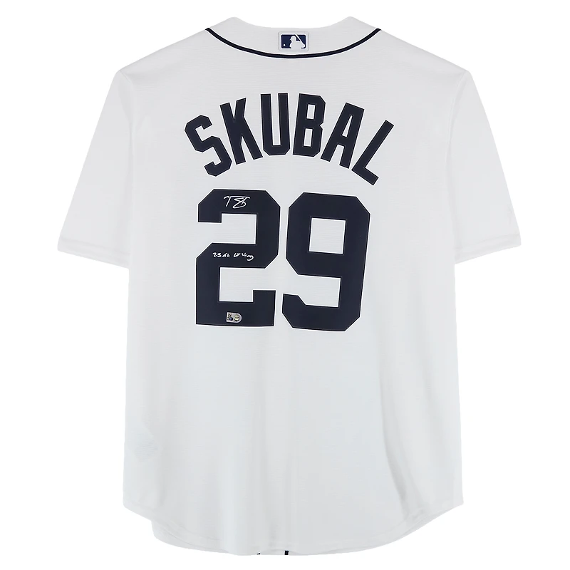 Tarik Skubal Detroit Tigers Autographed White Nike Replica Jersey with "25 AL Cy Young" Inscription