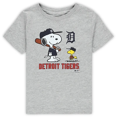 Toddler  Heather Gray Detroit Tigers Peanuts Snoopy T-Shirt