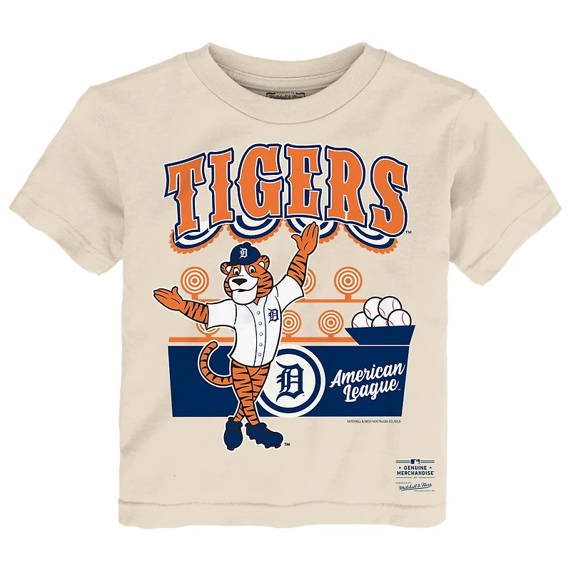 T-shirt Mitchell & Ness crème pour tout-petit Detroit Tigers « Step Back Up »