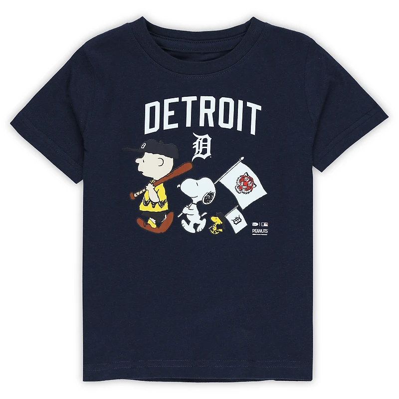 Toddler Navy Detroit Tigers Peanuts Flag T-Shirt
