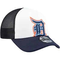 Toddler New Era  White/Navy Detroit Tigers Painted A-Frame 9FORTY Trucker Adjustable Hat
