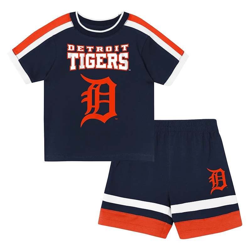 Toddler Outerstuff Navy Detroit Tigers Ground Ball T-Shirt & Shorts Set