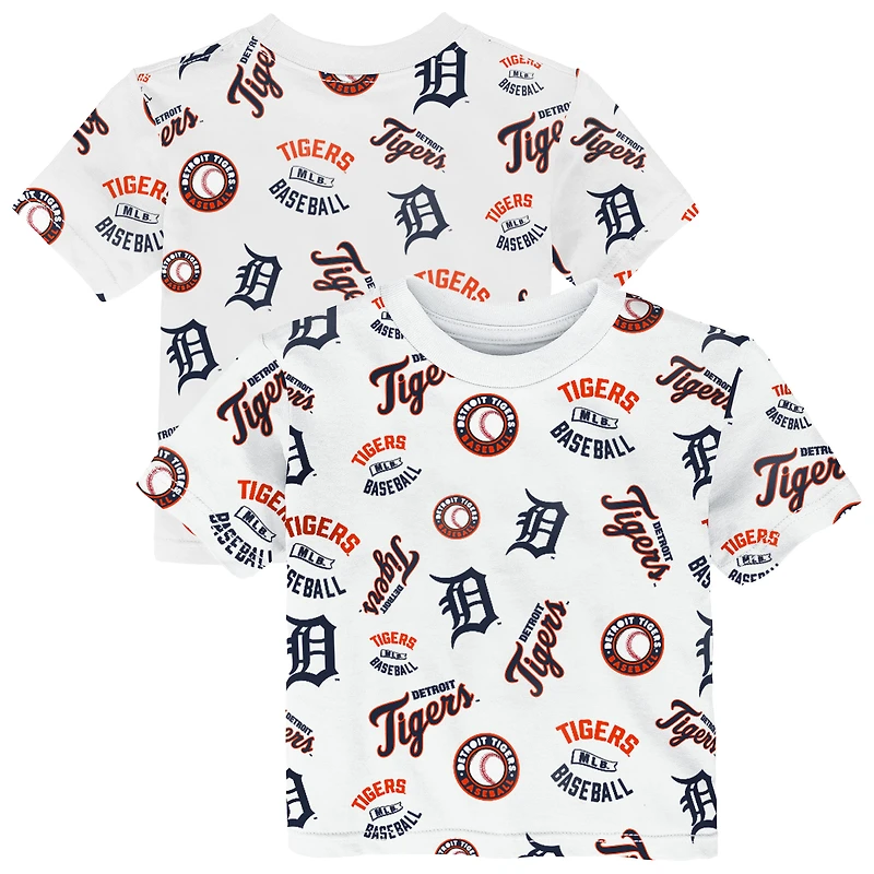 T-shirt Outerstuff blanc pour tout-petit Detroit Tigers Run Down