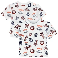 T-shirt Outerstuff blanc pour tout-petit Detroit Tigers Run Down