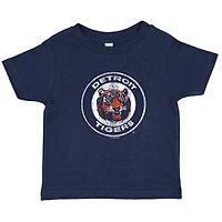 Ensemble de deux t-shirts pour tout-petits, doux comme un raisin, bleu marine/gris chiné, collection Cooperstown des Detroit Tigers