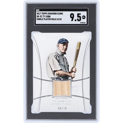 Ty Cobb Detroit Tigers 2017 Topps Diamond Icons Game Used Relic #SR-TC #8/10 SGC Authenticated 9.5 Card