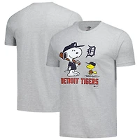 Unisex  Heather Gray Detroit Tigers Peanuts Snoopy T-Shirt