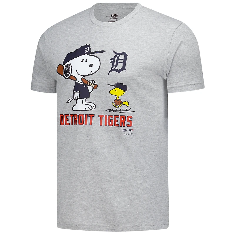 Unisex Heather Gray Detroit Tigers Peanuts Snoopy T-Shirt