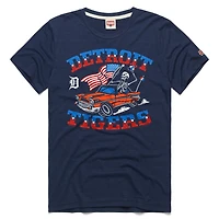 T-shirt unisexe Hommage Navy Detroit Tigers MLB x Grateful Dead Americana en mélange de trois matières