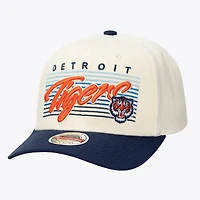 Casquette unisexe Mitchell & Ness crème Detroit Tigers Retro Lines Stretch Snapback
