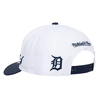 Unisex Mitchell & Ness White/Navy Detroit Tigers XL Script Pro Crown Adjustable Hat