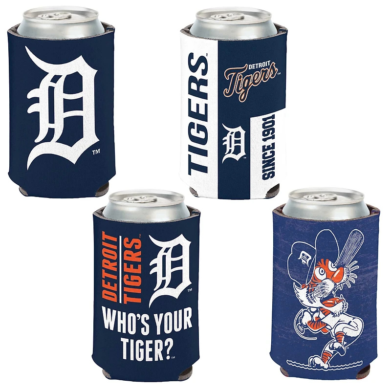 WinCraft Detroit Tigers 4-Pack 12oz. Ensemble refroidisseur de canettes