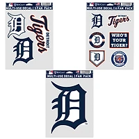 Lot de trois autocollants pour supporters des Detroit Tigers de WinCraft