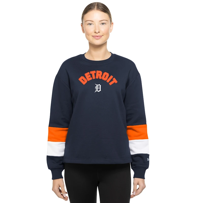 Sweat-shirt à enfiler bleu marine Detroit Tigers Game Day Color de New Era pour femme