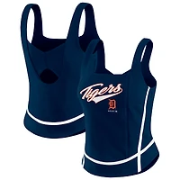 Débardeur à col carré bleu marine des Detroit Tigers pour femmes WEAR by Erin Andrews
