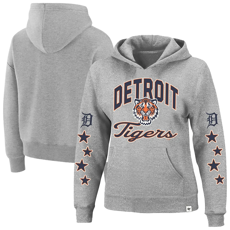 Women's '47 Heather Gray Detroit Tigers Plus Starry Eye Hoodie