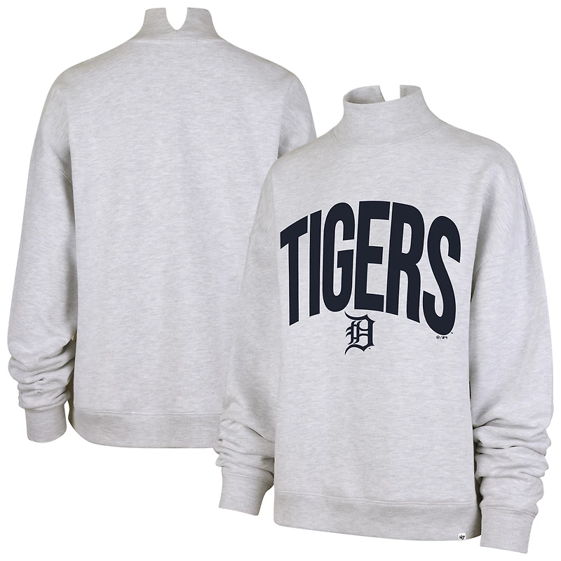 Women's '47 Heather Gray Detroit Tigers Subtle Muse Mock Neck Sweatshirt