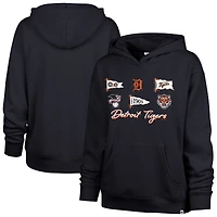 Women's '47  Navy Detroit Tigers Bow & Banners Naomi Hoodie