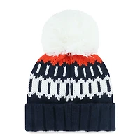 Bonnet en tricot à revers Felicity '47 bleu marine des Detroit Tigers pour femme avec pompon