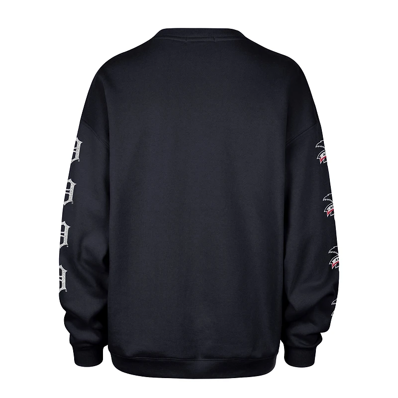 Women's '47 Navy Detroit Tigers Trendy Team Go Big Oversized Sweatshirt