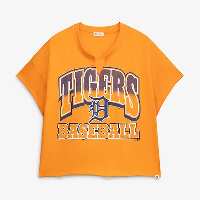 T-shirt oversize à col cranté « 47 Orange Detroit Tigers » pour femmes, grandes tailles