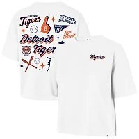 T-shirt Reed City blanc pour femmes, motif collage des Tigers de Detroit, année 47