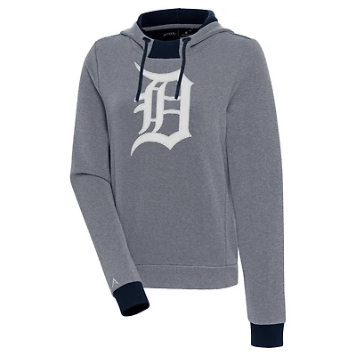 Sweat à capuche Tri-Blend Axe Bunker bleu marine/blanc pour femme des Detroit Tigers d'Antigua