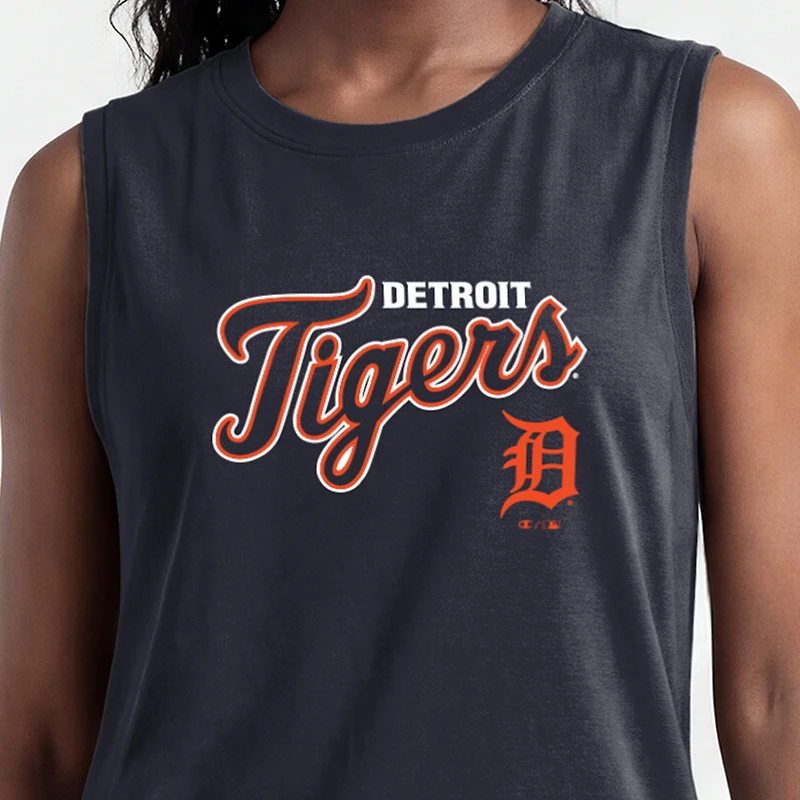 Women's Champion Navy Detroit Tigers Muscle Tank Top