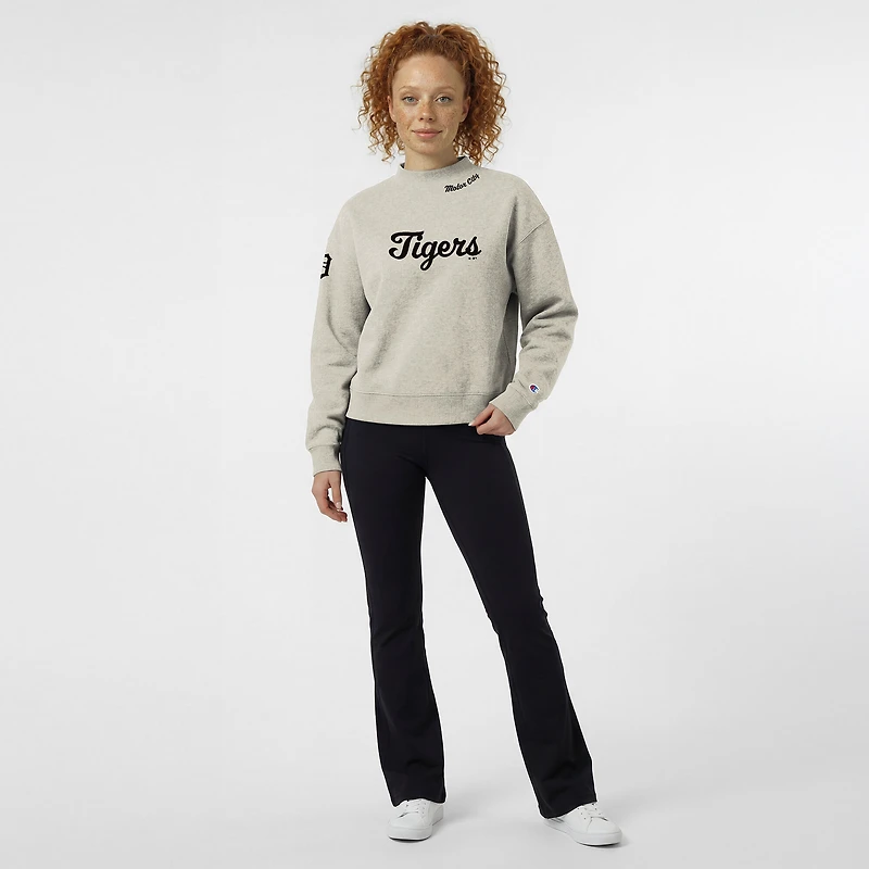 Sweat-shirt Champion Stone Detroit Tigers Triumph Tri-Blend pour femmes