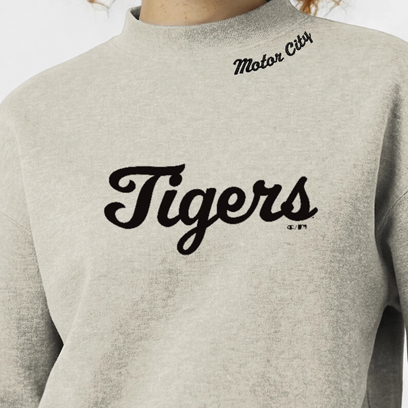 Women's Champion Stone Detroit Tigers Triumph Tri-Blend Sweatshirt