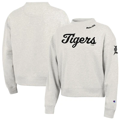 Women's Champion Stone Detroit Tigers Triumph Tri-Blend Sweatshirt