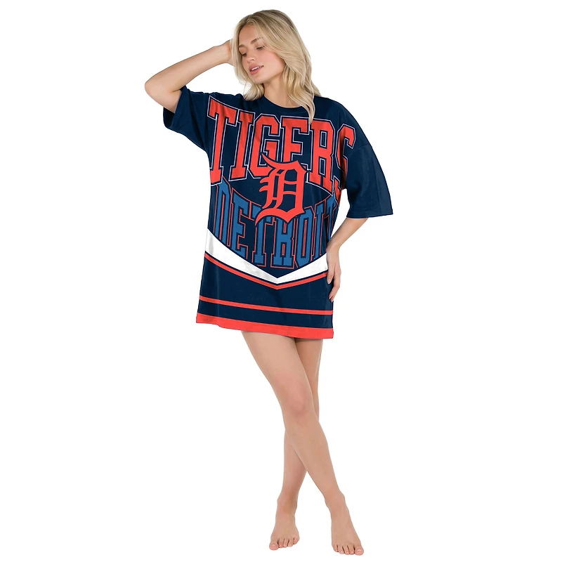 Women's Concepts Sport  Navy Detroit Tigers Mosaic Knit Nightdress