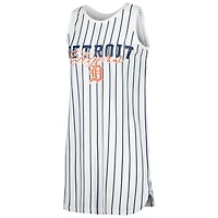 Chemise de nuit sans manches en tricot à fines rayures Reel Detroit Tigers Concepts Sport pour femme