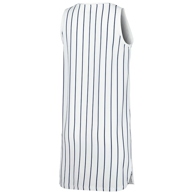 Chemise de nuit sans manches en tricot à fines rayures Reel Detroit Tigers Concepts Sport pour femme