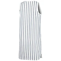 Chemise de nuit sans manches en tricot à fines rayures Reel Detroit Tigers Concepts Sport pour femme