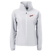Veste zippée intégrale en tissu recyclé Charter Eco pour femme, grise, des Detroit Tigers, Cutter & Buck