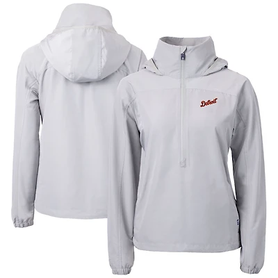 Anorak demi-zippé en tissu recyclé Charter Eco pour femme, gris, Cutter & Buck, des Detroit Tigers