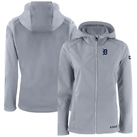 Veste zippée intégrale recyclée Evoke Eco Softshell pour femme, grise, des Detroit Tigers, Cutter & Buck