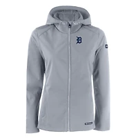 Veste zippée intégrale recyclée Evoke Eco Softshell pour femme, grise, des Detroit Tigers, Cutter & Buck