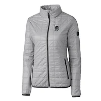 Women's Cutter & Buck Gray Detroit Tigers Rainier PrimaLoft Eco Full-Zip Puffer Jacket