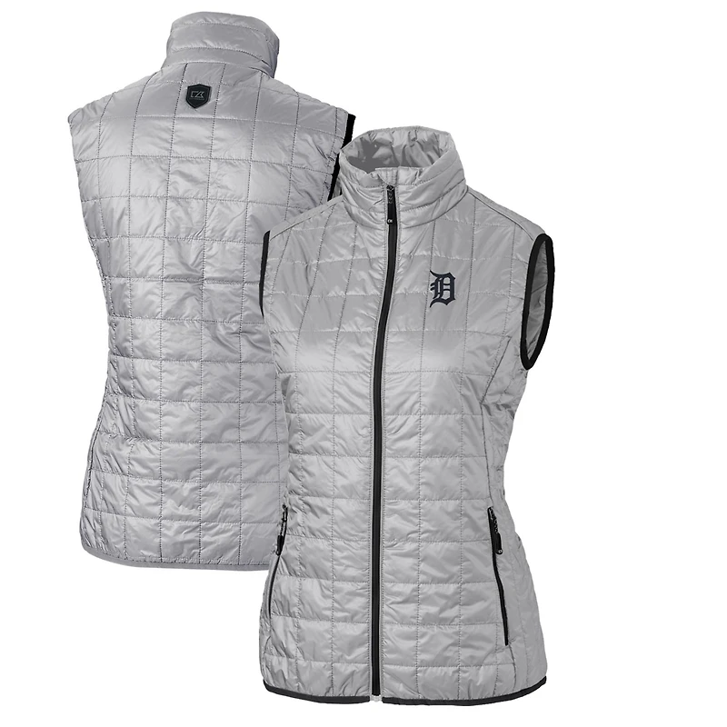 Doudoune sans manches zippée Cutter & Buck Gray Detroit Tigers Rainier PrimaLoft Eco pour femme
