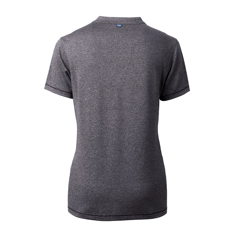 Haut à col en V extensible DryTec Forge pour femme, couleur charbon chiné, Cutter & Buck, Detroit Tigers