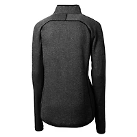 Women's Cutter & Buck Heathered Charcoal Detroit Tigers Mainsail Sweater-Knit Full-Zip Jacket