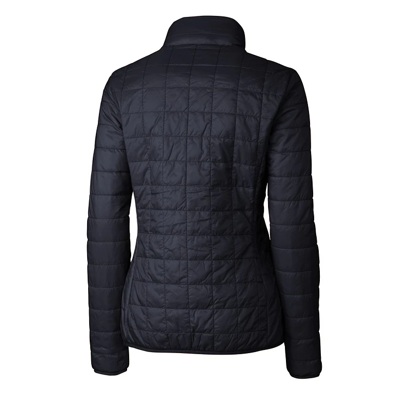 Women's Cutter & Buck Navy Detroit Tigers Americana Logo Rainier PrimaLoft Eco Insulated Full-Zip Puffer Jacket