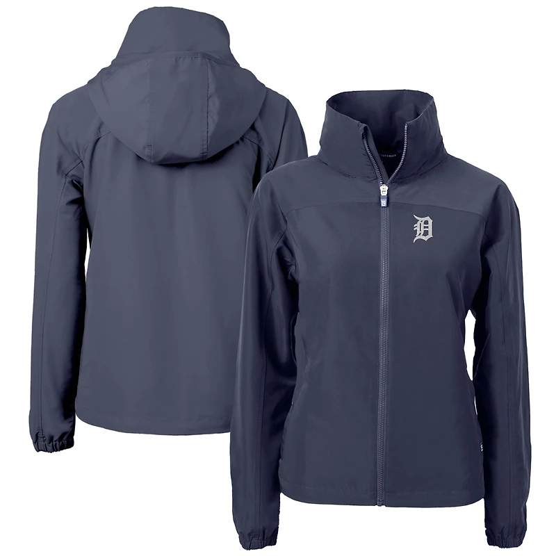 Veste zippée intégrale en tissu recyclé pour femme, bleu marine, Cutter & Buck, Detroit Tigers Charter