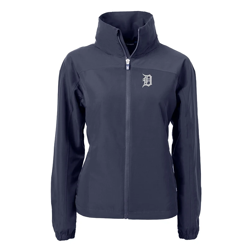 Veste zippée intégrale en tissu recyclé pour femme, bleu marine, Cutter & Buck, Detroit Tigers Charter